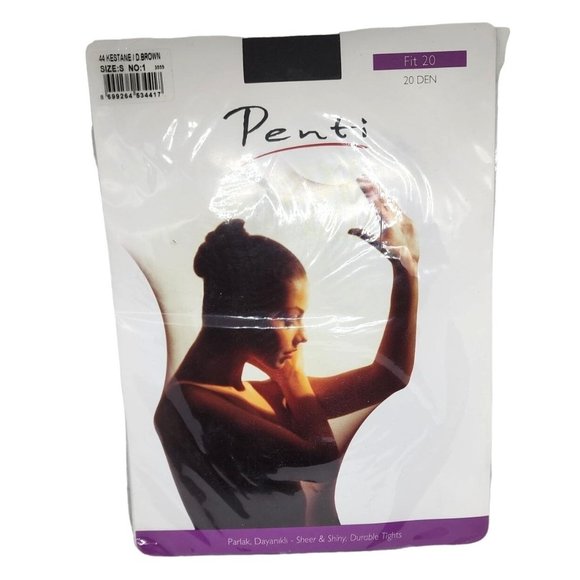 Penti 20 Denier Deep Brown Small #1 Nylon Super Fit Sheer & Shiny Durable Tights - Picture 1 of 9